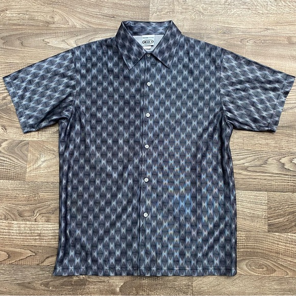 Vintage 90s Geometric Metallic Button Up Shirt - Picture 14 of 15